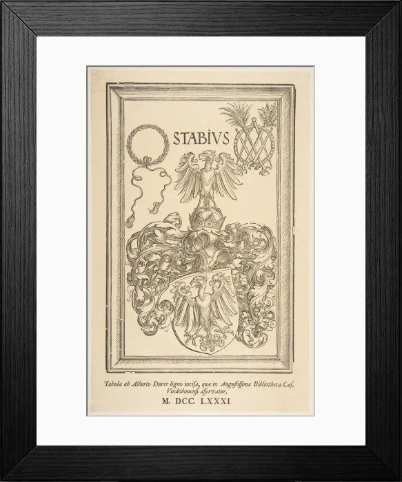 Framed Print : Coat -of-Arms of Johan Stabius, edition of 1781. n. d. Creator: Albrecht Durer Framed Print : Coat -of-Arms of Johan Stabius, edition of 1781. n. d. Creator: Albrecht Durer
