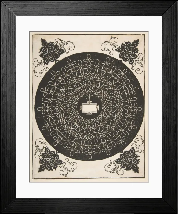 Framed Print : Embroidery Pattern with an Oblong Panel in its Center, 1521 before Framed Print : Embroidery Pattern with an Oblong Panel in its Center, 1521 before