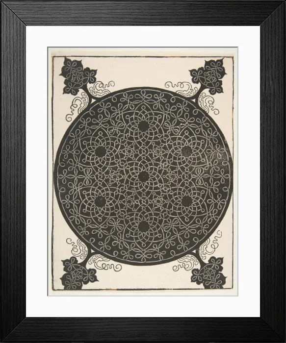 Framed Print : The Fifth Knot. Interlaced Roundel with Seven Six-pointed Stars, 1521 before Framed Print : The Fifth Knot. Interlaced Roundel with Seven Six-pointed Stars, 1521 before