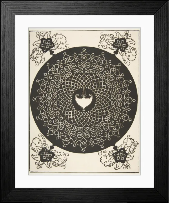Framed Print : The Second Knot. Interlaced Roundel with an Amazon Shield in its Center Framed Print : The Second Knot. Interlaced Roundel with an Amazon Shield in its Center