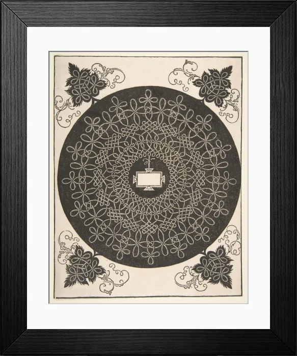 Framed Print : Embroidery Pattern with an Oblong Panel in its Center, 1521 before Framed Print : Embroidery Pattern with an Oblong Panel in its Center, 1521 before