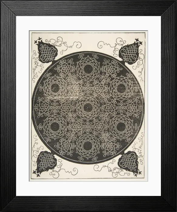 Framed Print : The Sixth Knot. Interlaced Roundel with Seven Wreaths, 1521 before Framed Print : The Sixth Knot. Interlaced Roundel with Seven Wreaths, 1521 before