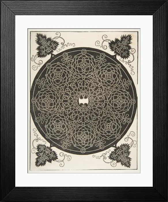Framed Print : The Third Knot. Interlaced Roundel with Eight Wreaths and a Scalloped Shield in i Framed Print : The Third Knot. Interlaced Roundel with Eight Wreaths and a Scalloped Shield in i