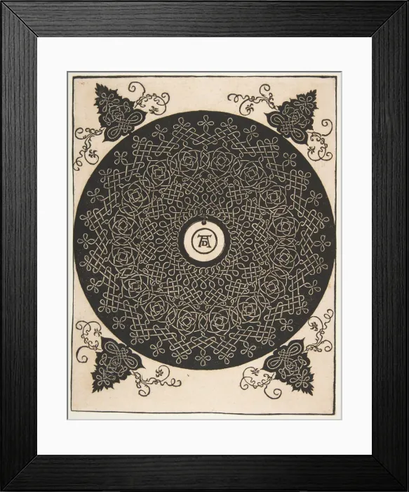 Framed Print : The Fourth Knot. Interlaced Roundel with a Round Medallion in its Center, after 1528 Framed Print : The Fourth Knot. Interlaced Roundel with a Round Medallion in its Center, after 1528