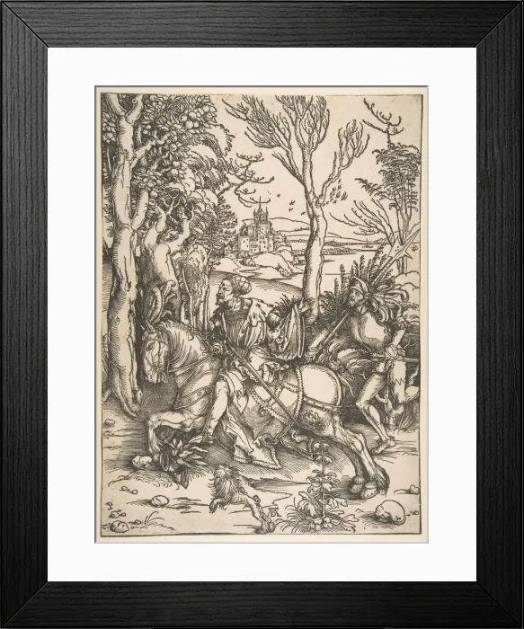 Framed Print : The Knight and Man-at-Arms. n. d. Creator: Albrecht Durer Framed Print : The Knight and Man-at-Arms. n. d. Creator: Albrecht Durer