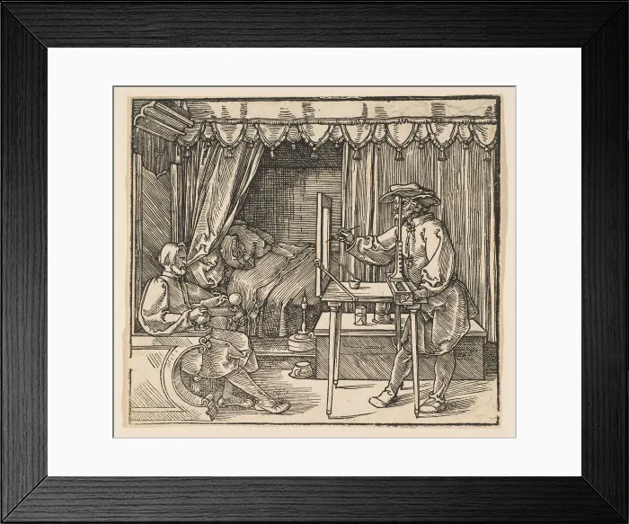 Framed Print : Artist Drawing a Portrait of a Man. n. d. Creator: Albrecht Durer