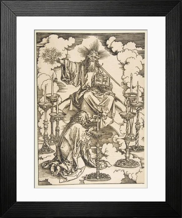 Framed Print : Saint John Beholding the Seven Golden Candlesticks, from The Apocalypse. n. d
