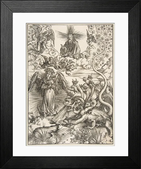 Framed Print : The Apocalyptic Woman, from the Apocalypse series, 1511. Creator: Albrecht Durer Framed Print : The Apocalyptic Woman, from the Apocalypse series, 1511. Creator: Albrecht Durer