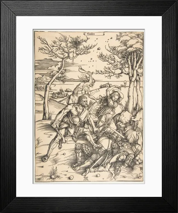 Framed Print : Hercules Conquering the Molionide Twins. n. d. Creator: Albrecht Durer Framed Print : Hercules Conquering the Molionide Twins. n. d. Creator: Albrecht Durer