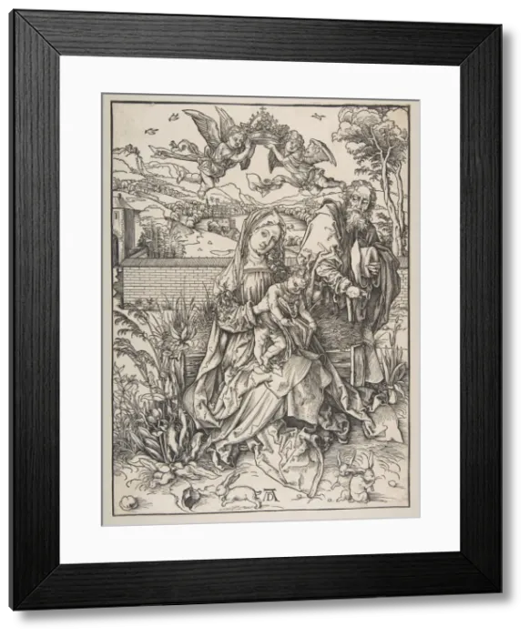 Framed Print : The Holy Family with Three Hares, ca. 1497-98. Creator: Albrecht Durer Framed Print : The Holy Family with Three Hares, ca. 1497-98. Creator: Albrecht Durer