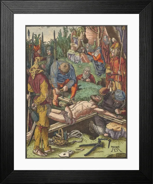 Framed Print : Christ Nailed to the Cross, from the Small Woodcut Passion. n. d. Creator: Albrecht Durer Framed Print : Christ Nailed to the Cross, from the Small Woodcut Passion. n. d. Creator: Albrecht Durer