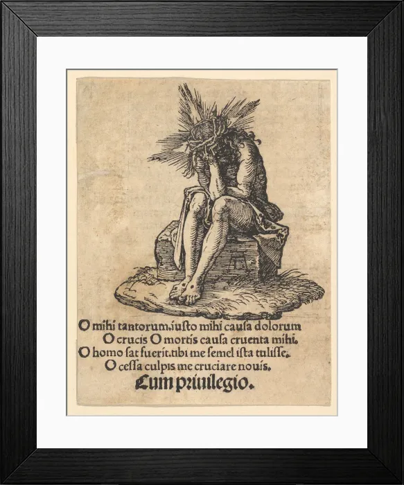 Framed Print : The Man of Sorrows Seated, title page of The Small Passion, ca. 1511