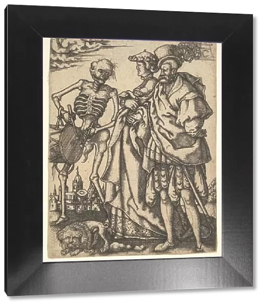 Couple and Death with a Drum, from The Dance of Death. Creator: Allaert Claesz