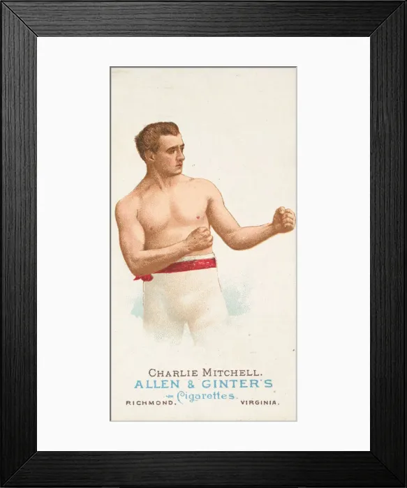 Framed Print : Charlie Mitchell, Pugilist, from Worlds Champions, Series 1 (N28) for Allen & Framed Print : Charlie Mitchell, Pugilist, from Worlds Champions, Series 1 (N28) for Allen &