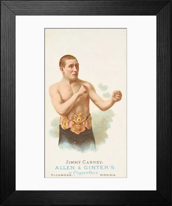 Framed Print : Jimmy Carney, Pugilist, from Worlds Champions, Series 1 (N28) for Allen & Framed Print : Jimmy Carney, Pugilist, from Worlds Champions, Series 1 (N28) for Allen &