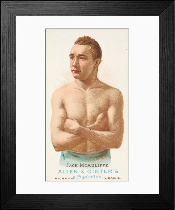 Framed Print : Jack McAuliffe, Pugilist, from Worlds Champions, Series 1 (N28) for Allen & Framed Print : Jack McAuliffe, Pugilist, from Worlds Champions, Series 1 (N28) for Allen &
