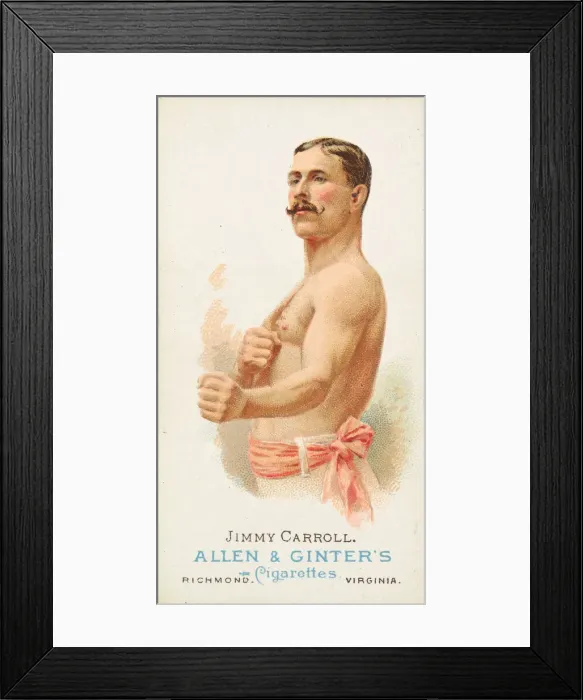 Framed Print : Jimmy Carroll, Pugilist, from Worlds Champions, Series 1 (N28) for Allen & Framed Print : Jimmy Carroll, Pugilist, from Worlds Champions, Series 1 (N28) for Allen &