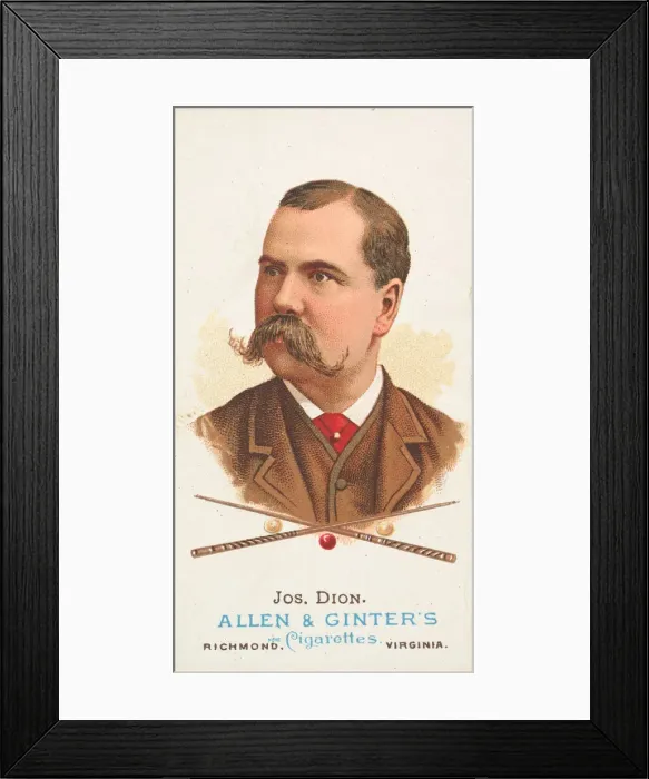 Framed Print : Joseph Dion, Billiard Player, from Worlds Champions, Series 1 (N28) for Allen & Framed Print : Joseph Dion, Billiard Player, from Worlds Champions, Series 1 (N28) for Allen &