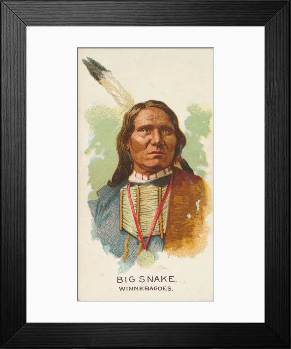 Framed Print : Big Snake, Winnebagoes, from the American Indian Chiefs series (N2) for Allen & Framed Print : Big Snake, Winnebagoes, from the American Indian Chiefs series (N2) for Allen &