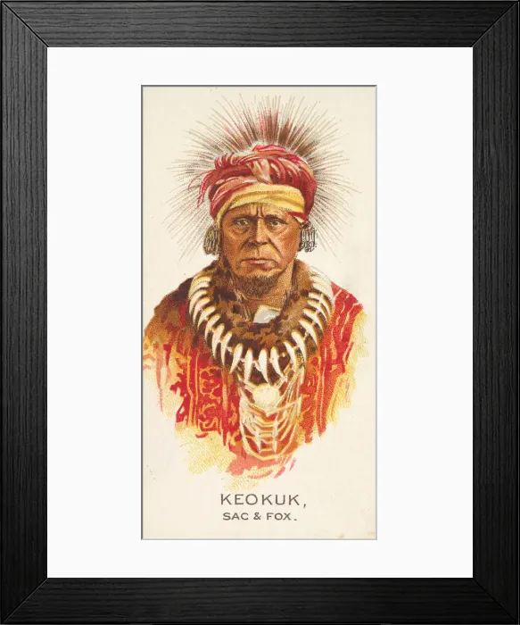 Framed Print : Keokuk, Sac and Fox, from the American Indian Chiefs series (N2) for Allen & Framed Print : Keokuk, Sac and Fox, from the American Indian Chiefs series (N2) for Allen &