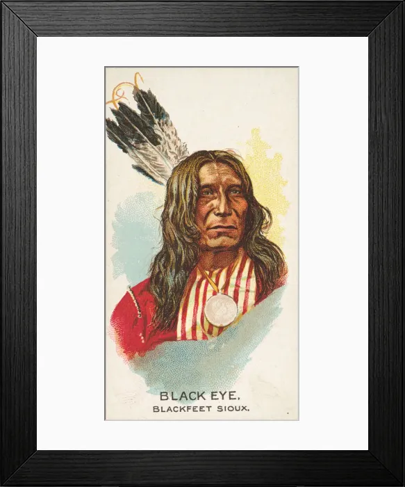 Framed Print : Black Eye, Blackfeet Sioux, from the American Indian Chiefs series (N2) for Allen &amp