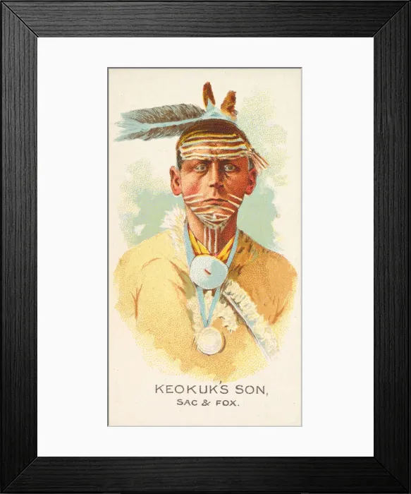 Framed Print : Keokuks Son, Sac and Fox, from the American Indian Chiefs series (N2) for Allen & Framed Print : Keokuks Son, Sac and Fox, from the American Indian Chiefs series (N2) for Allen &