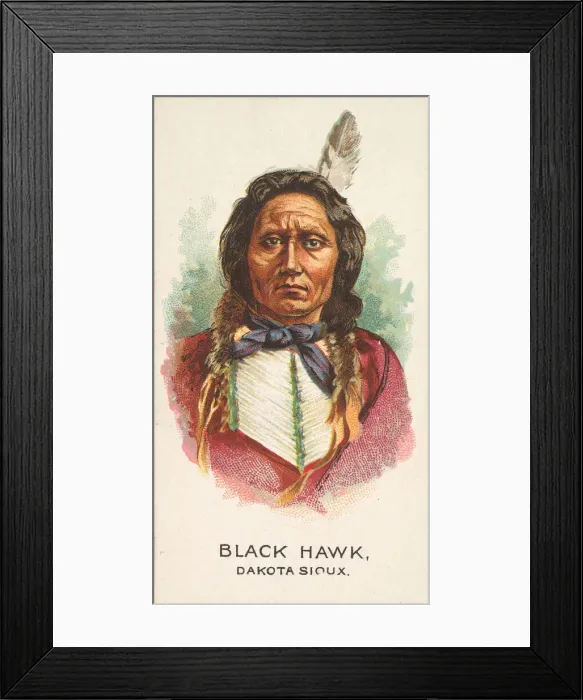 Framed Print : Black Hawk, Dakota Sioux, from the American Indian Chiefs series (N2) for Allen & Framed Print : Black Hawk, Dakota Sioux, from the American Indian Chiefs series (N2) for Allen &
