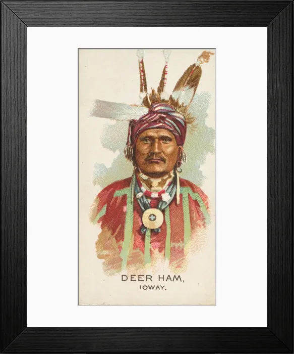 Framed Print : Deer Ham, Ioway, from the American Indian Chiefs series (N2) for Allen &amp