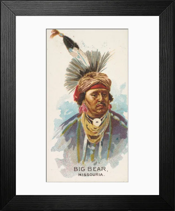 Framed Print : Big Bear, Missouria, from the American Indian Chiefs series (N2) for Allen & Framed Print : Big Bear, Missouria, from the American Indian Chiefs series (N2) for Allen &
