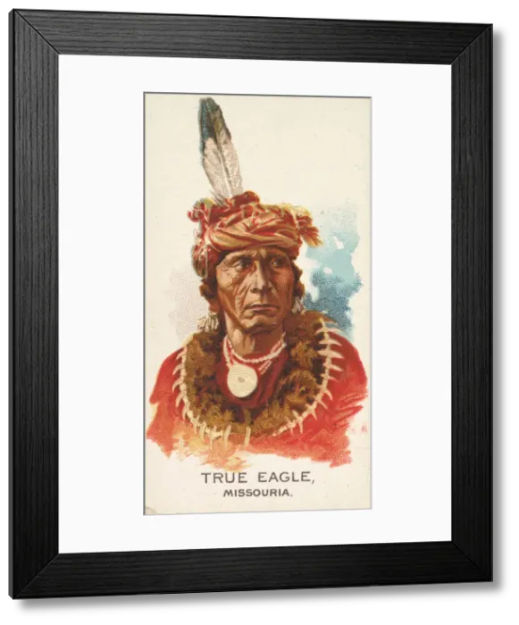 Framed Print : True Eagle, Missouria, from the American Indian Chiefs series (N2) for Allen & Framed Print : True Eagle, Missouria, from the American Indian Chiefs series (N2) for Allen &