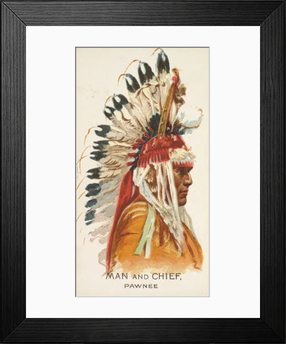 Framed Print : Man and Chief, Pawnee, from the American Indian Chiefs series (N2) for Allen & Framed Print : Man and Chief, Pawnee, from the American Indian Chiefs series (N2) for Allen &