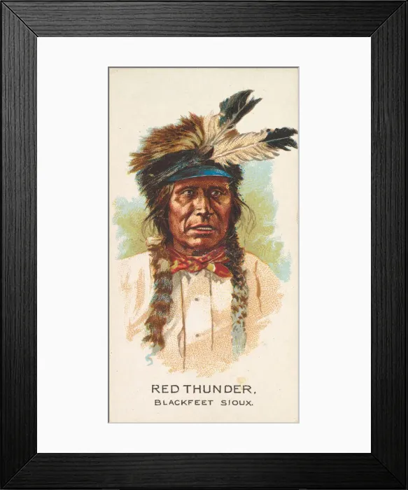 Framed Print : Red Thunder, Blackfeet Sioux, from the American Indian Chiefs series (N2) for Allen & Framed Print : Red Thunder, Blackfeet Sioux, from the American Indian Chiefs series (N2) for Allen &