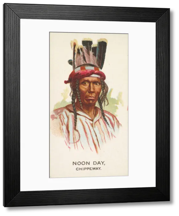 Framed Print : Noon Day, Chippeway, from the American Indian Chiefs series (N2) for Allen & Framed Print : Noon Day, Chippeway, from the American Indian Chiefs series (N2) for Allen &