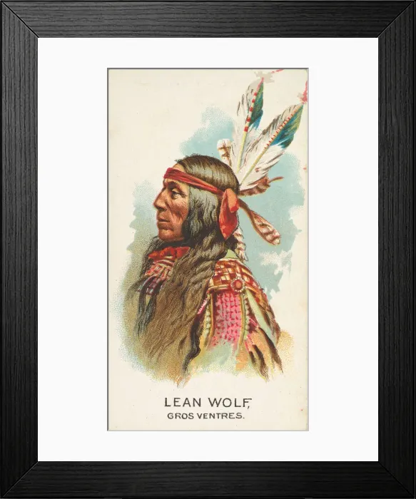 Framed Print : Lean Wolf, Gros Ventres, from the American Indian Chiefs series (N2) for Allen & Framed Print : Lean Wolf, Gros Ventres, from the American Indian Chiefs series (N2) for Allen &