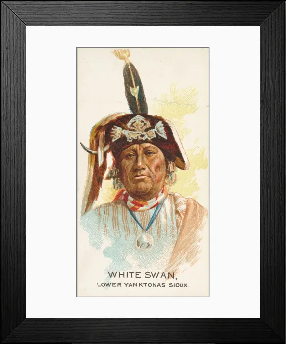 Framed Print : White Swan, Lower Yanktonas Sioux, from the American Indian Chiefs series (N2 Framed Print : White Swan, Lower Yanktonas Sioux, from the American Indian Chiefs series (N2