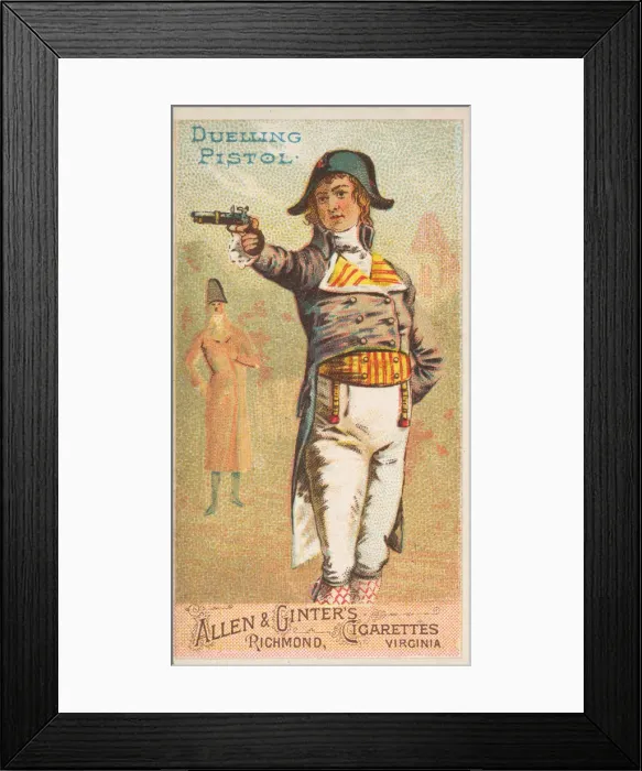 Framed Print : Duelling Pistol, from the Arms of All Nations series (N3) for Allen & Framed Print : Duelling Pistol, from the Arms of All Nations series (N3) for Allen &