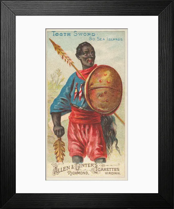 Framed Print : Tooth Sword, South Sea Islands, from the Arms of All Nations series (N3) for Allen & Framed Print : Tooth Sword, South Sea Islands, from the Arms of All Nations series (N3) for Allen &