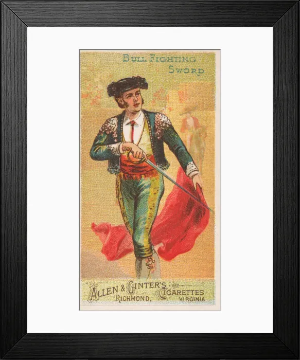 Framed Print : Bull Fighting Sword, from the Arms of All Nations series (N3) for Allen & Framed Print : Bull Fighting Sword, from the Arms of All Nations series (N3) for Allen &