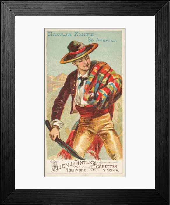 Framed Print : Navaja Knife, South America, from the Arms of All Nations series (N3) for Allen & Framed Print : Navaja Knife, South America, from the Arms of All Nations series (N3) for Allen &
