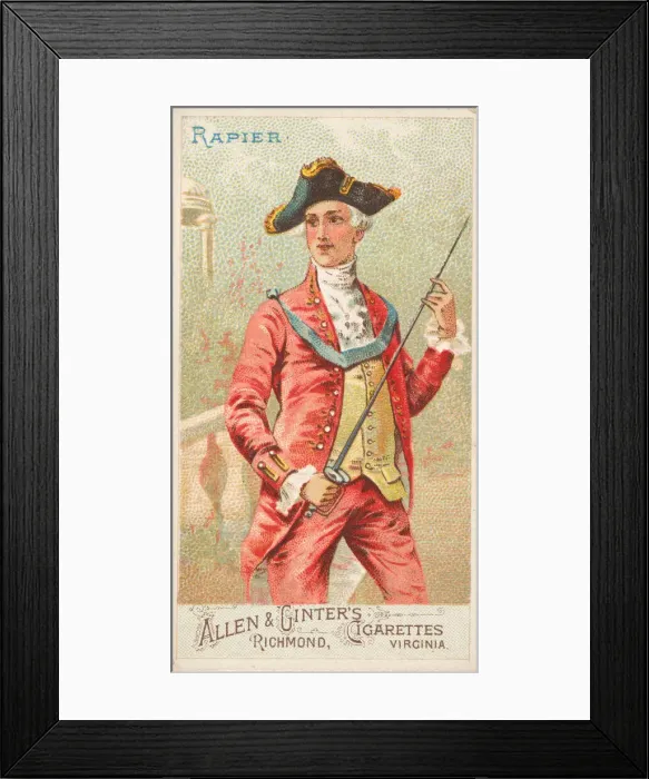 Framed Print : Rapier, from the Arms of All Nations series (N3) for Allen & Ginter Cigarettes Brands Framed Print : Rapier, from the Arms of All Nations series (N3) for Allen & Ginter Cigarettes Brands