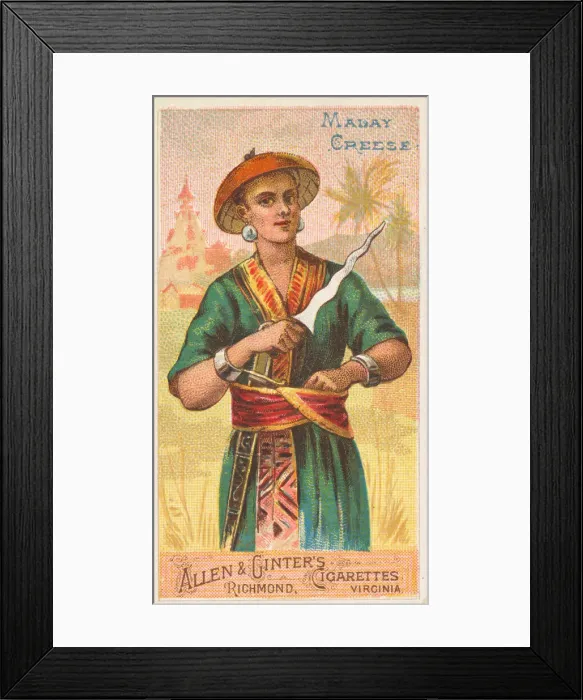 Framed Print : Malay Creese, from the Arms of All Nations series (N3) for Allen &amp
