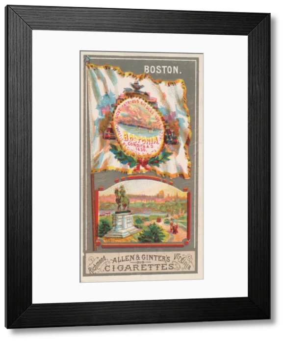 Framed Print : Boston, from the City Flags series (N6) for Allen & Ginter Cigarettes Brands, 1887 Framed Print : Boston, from the City Flags series (N6) for Allen & Ginter Cigarettes Brands, 1887