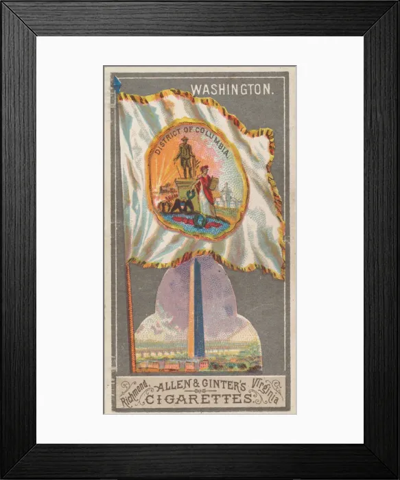 Framed Print : Washington, from the City Flags series (N6) for Allen & Ginter Cigarettes Brands Framed Print : Washington, from the City Flags series (N6) for Allen & Ginter Cigarettes Brands
