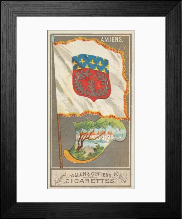 Framed Print : Amiens, from the City Flags series (N6) for Allen & Ginter Cigarettes Brands, 1887 Framed Print : Amiens, from the City Flags series (N6) for Allen & Ginter Cigarettes Brands, 1887