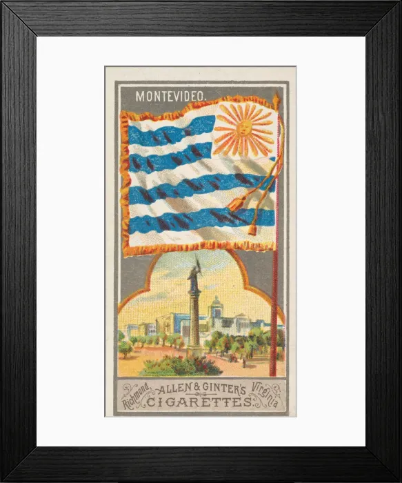 Framed Print : Montevideo, from the City Flags series (N6) for Allen & Ginter Cigarettes Brands Framed Print : Montevideo, from the City Flags series (N6) for Allen & Ginter Cigarettes Brands