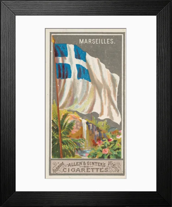 Framed Print : Marseilles, from the City Flags series (N6) for Allen & Ginter Cigarettes Brands Framed Print : Marseilles, from the City Flags series (N6) for Allen & Ginter Cigarettes Brands