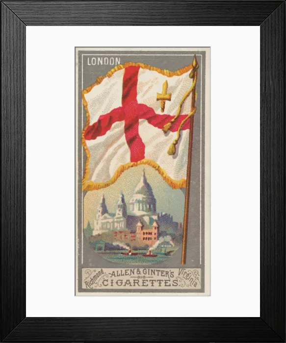 Framed Print : London, from the City Flags series (N6) for Allen & Ginter Cigarettes Brands, 1887 Framed Print : London, from the City Flags series (N6) for Allen & Ginter Cigarettes Brands, 1887