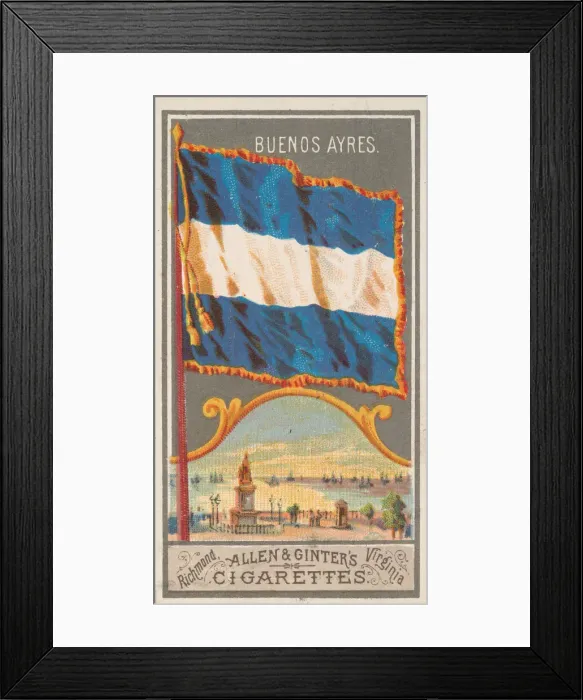 Framed Print : Buenos Aires, from the City Flags series (N6) for Allen & Ginter Cigarettes Brands Framed Print : Buenos Aires, from the City Flags series (N6) for Allen & Ginter Cigarettes Brands