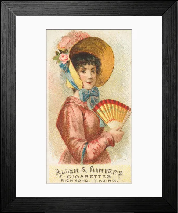 Framed Print : Plate 2, from the Fans of the Period series (N7) for Allen & Ginter Cigarettes Brands Framed Print : Plate 2, from the Fans of the Period series (N7) for Allen & Ginter Cigarettes Brands