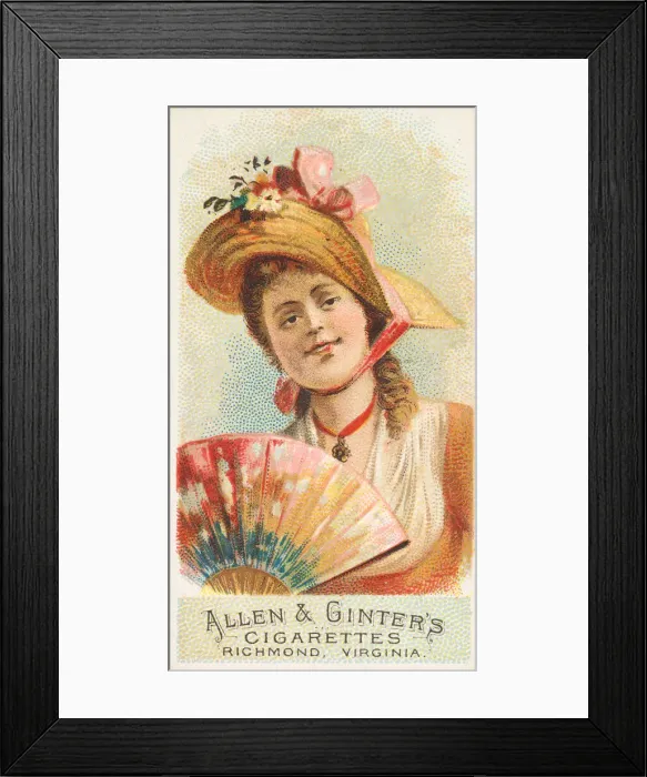 Framed Print : Plate 5, from the Fans of the Period series (N7) for Allen & Ginter Cigarettes Brands Framed Print : Plate 5, from the Fans of the Period series (N7) for Allen & Ginter Cigarettes Brands